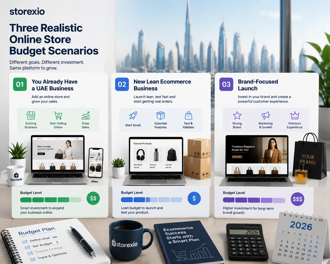 Three Realistic Online Store Budget Scenarios